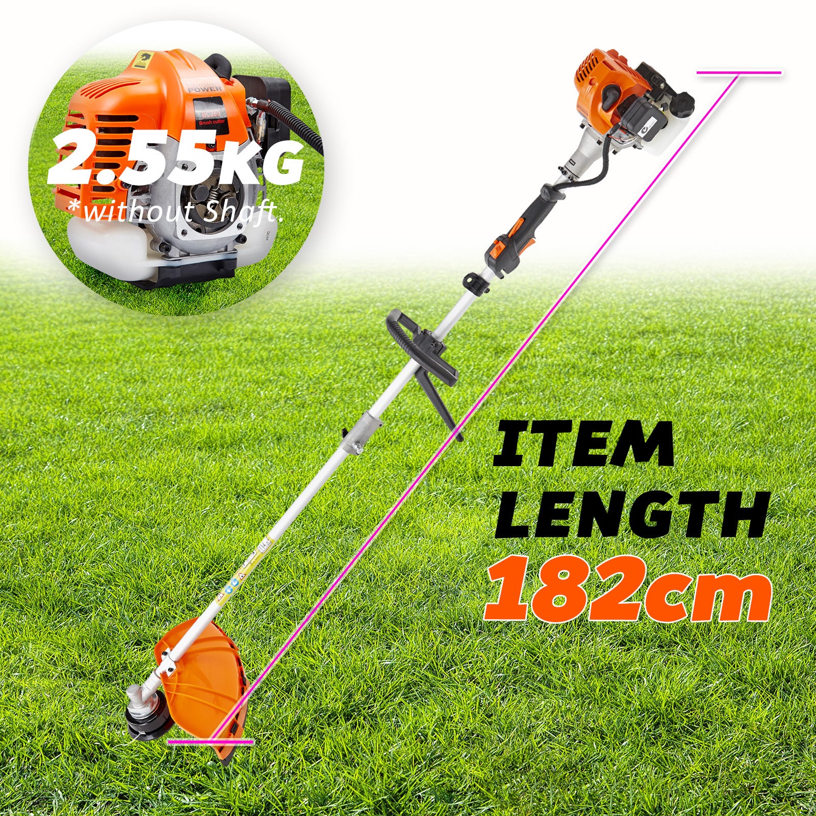Dynamic Power 26cc Petrol Whipper Snipper Brush Cutter + 4 Blade
